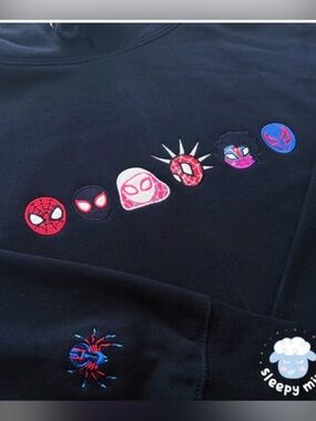 Embroidered spider verse sweatshirt